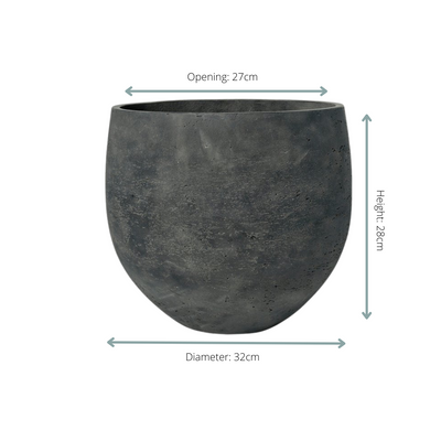 Topf Orb Black Washed - D39 x H35