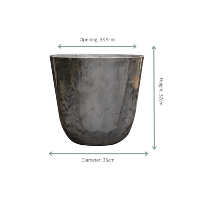 Topf Palermo Marmor grau D35 x H32