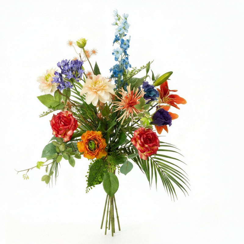 Kunstblumenstrauß Colorful Bloom Deluxe, 70cm, 18 Stiele, Real Touch