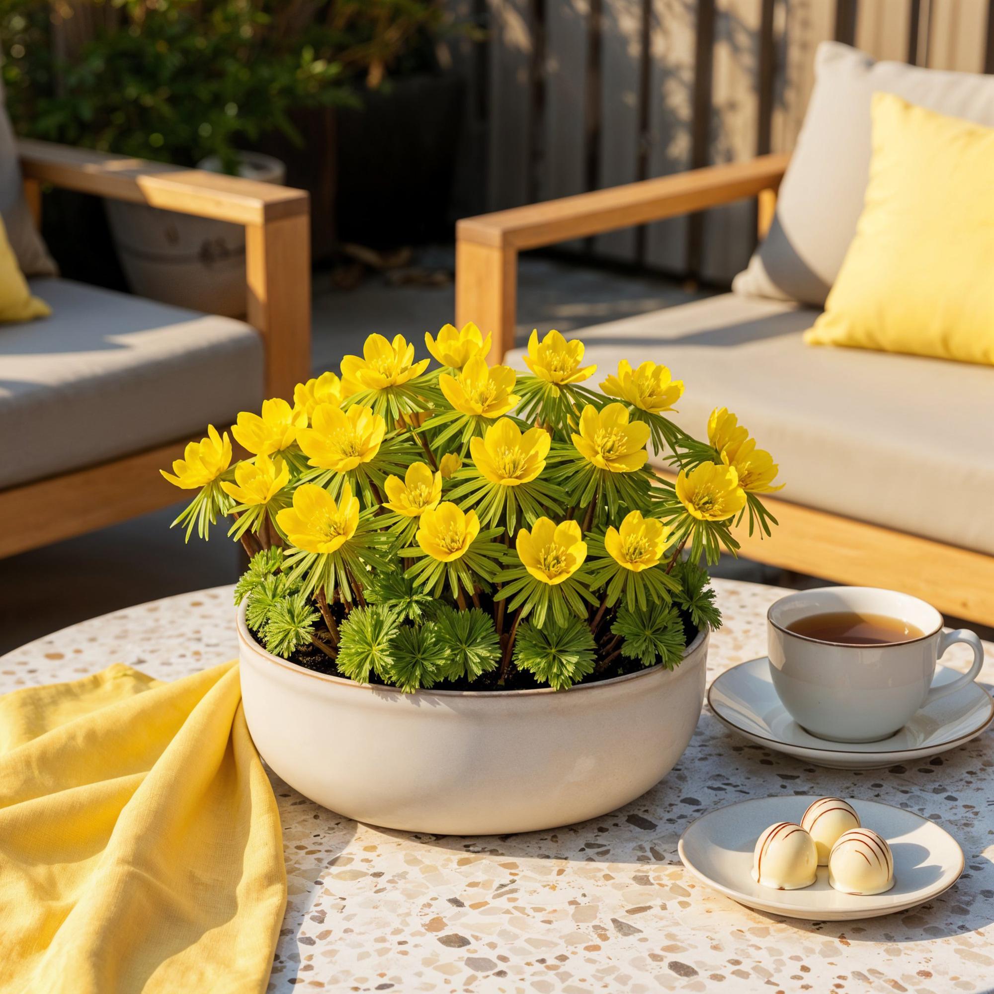 GreenboutiQ - Blumenzwiebeln - Eranthis Cilicica - Bulbs Hardy Perennial - Farbe Gelb - 25 Stück - Zwiebelgröße 4/5 - XXL Pack