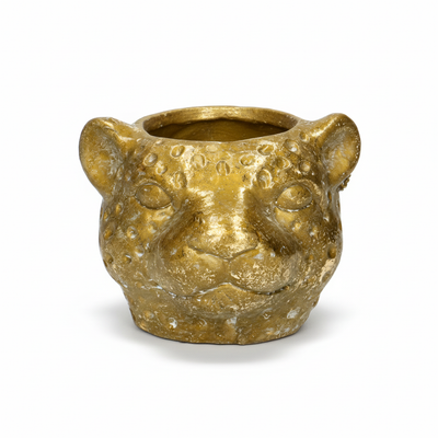 Leopard Planter D12x9.5cm – Gold – Elegance for Your Home