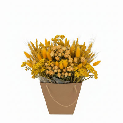 Getrocknete Blumen Mono-Mix Gelb, ca. 50 cm hoch