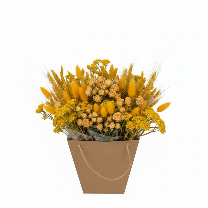 Dried Flowers Mono-Mix Yellow, approx. 50 cm high