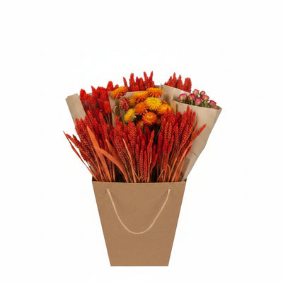 Getrocknete Blumen Mono Mix Orange, 50cm - Natürlicher Deko-Strauß