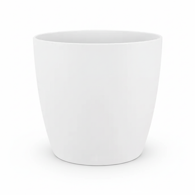 ELHO Brussels Round Pot 18 cm White - Recycled Plastic