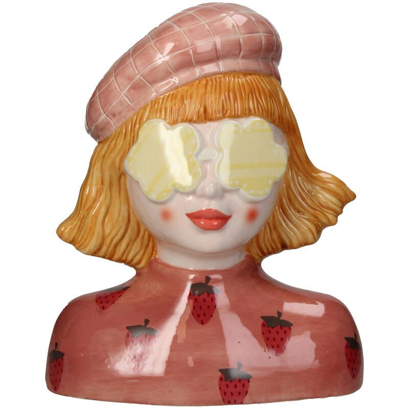 Vasenmädchen Erdbeere Keramiktopf Deko 24cm