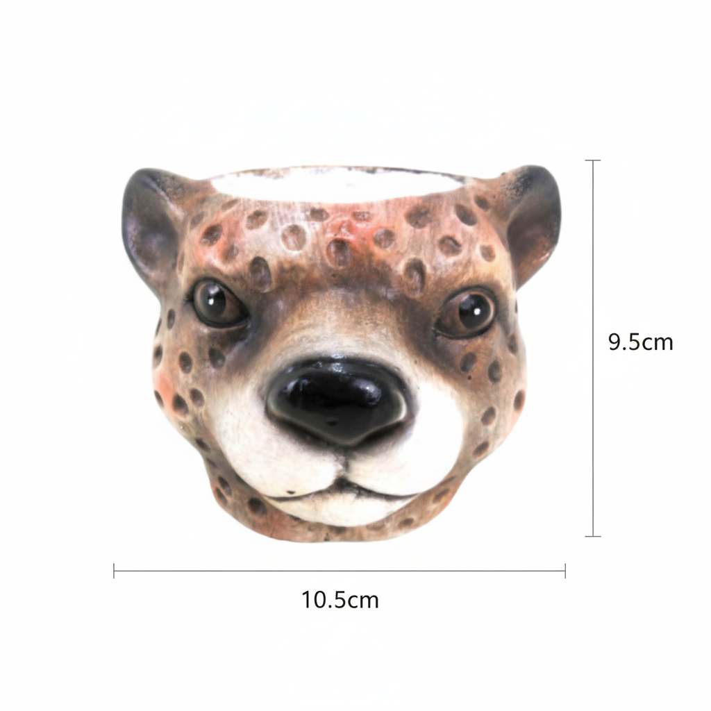 Planter Luipaard D12x9,5cm - Braun - D12x9,5cm