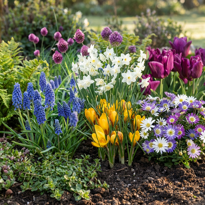125 Zwiebel-Gartenmischung: Farbenfrohes Blütenmeer im Frühling
