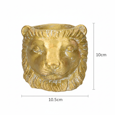 Lion Gold Flower Pot D11/13×10 cm – Elegant Decorative Planter