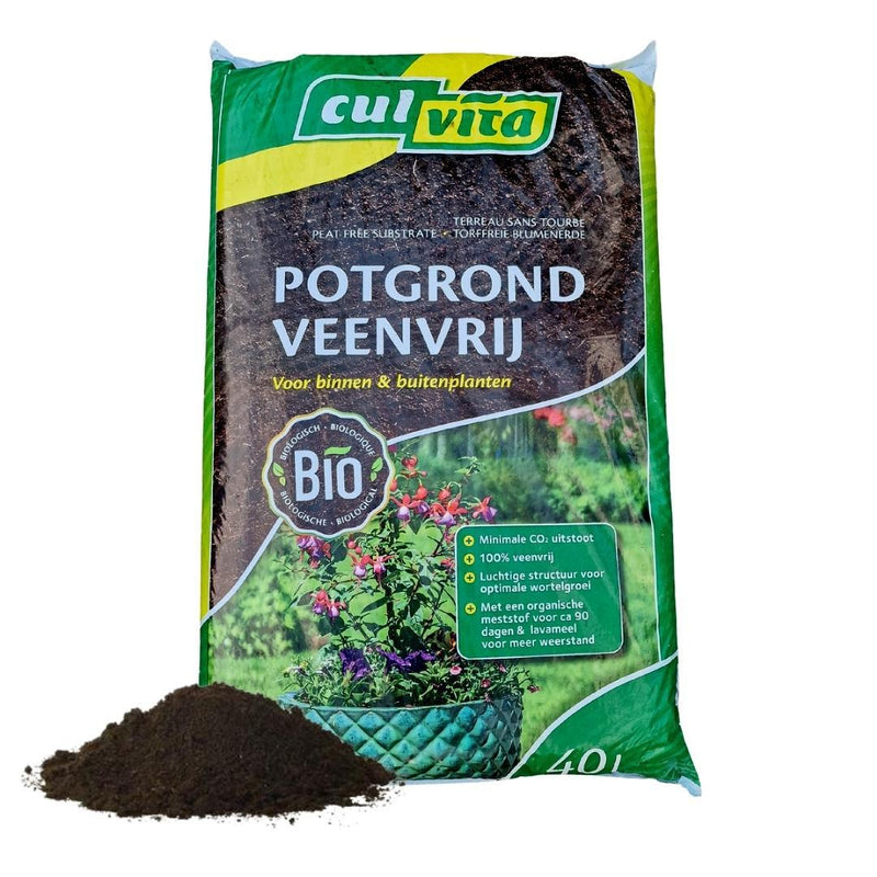 Culvita Peat-Free Potting Soil 40L with Organic Fertilizer - Indoor/Outdoor