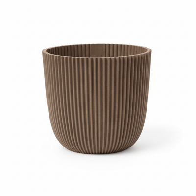 Capi Pot Nature Groove, D17cm, Warm Taupe – Sustainable & Stylish