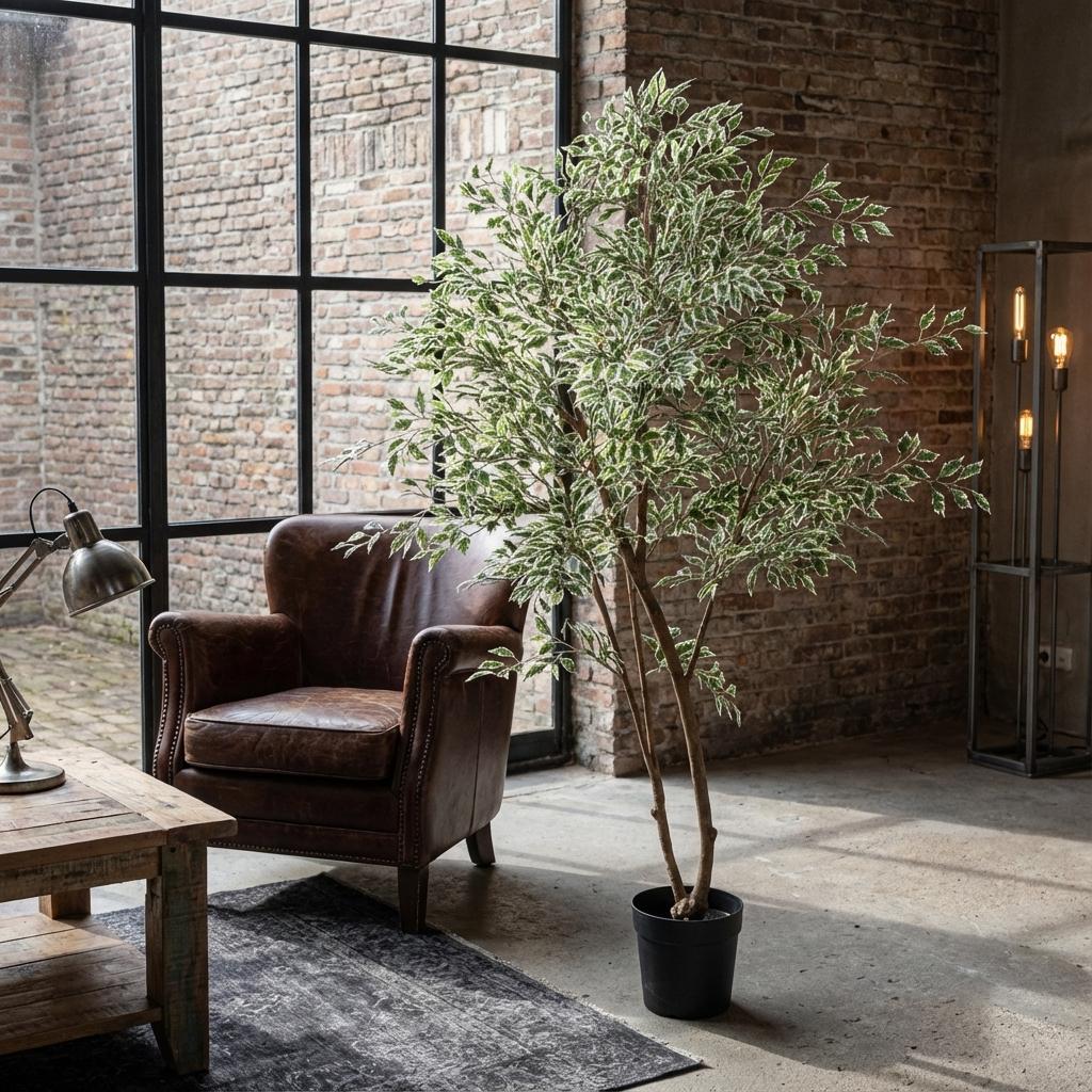 Kunst Ficus benjamina variegata - 185cm