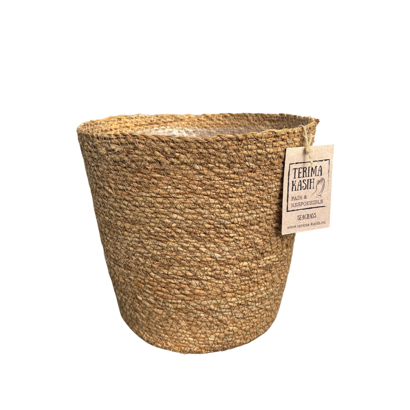 Seegraskorb P21: Handgeflochten, 21cm Topf, 20cm H, Natur