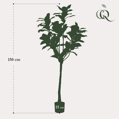 Kunst Magnolie Grandiflora Baum, 150 cm – Pflegeleicht & Stilvoll