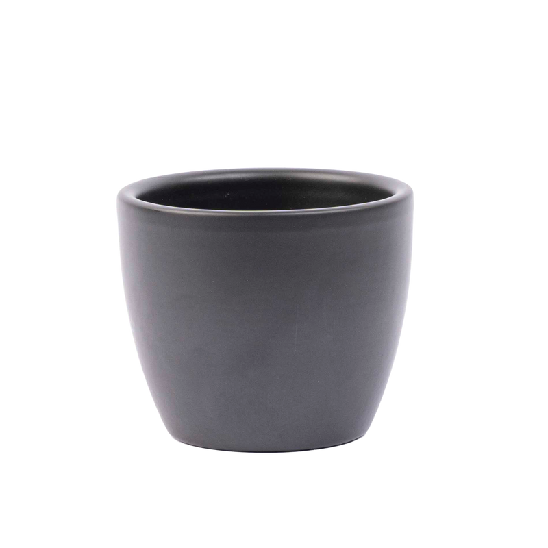 Topf Boule Anthrazit matt - D7,5 H6 cm – Elegantes Keramik-Blumentopf