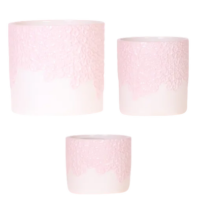 Hummingbird Bloom Pink Planters – 6/9/12cm Set