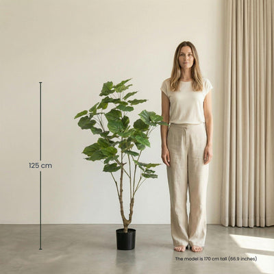 Künstliche Ficus Umbrella Pflanze 125cm - Pflegeleichter Deko-Baum