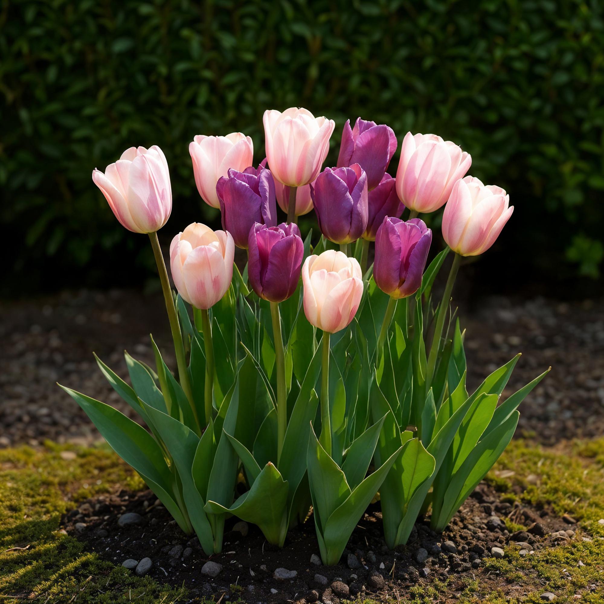 GreenboutiQ - Blumenzwiebeln - Tulp Macron mix - Bulbs Hardy Perennial - Verschiedene Farben - 12 Stück - Zwiebelgröße 11/12 - XXL Pack