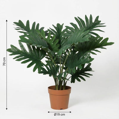 Kunst Philodendron Selloum 70cm - Tropisches Flair ohne Pflege