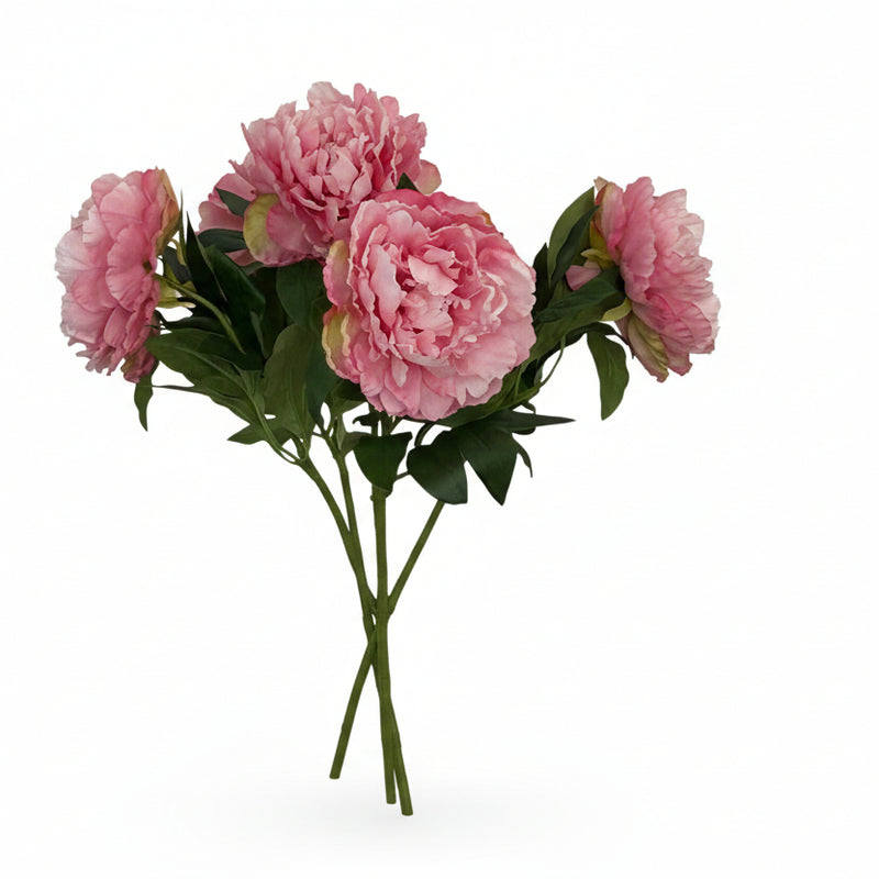 Kunstblumen: 5 hellrosa Pfingstrosen, 65 cm – Romantische Deko