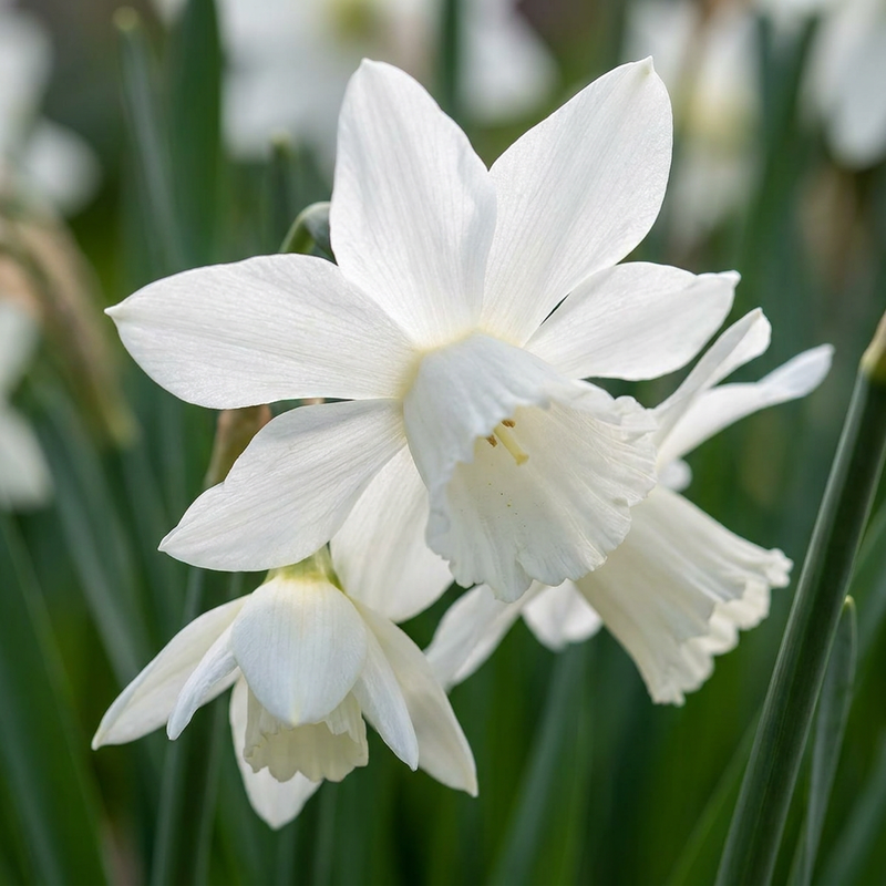 30x Weiße Narzissen Zwiebeln - Botanische Weiße Mischung Frühlingsblüher