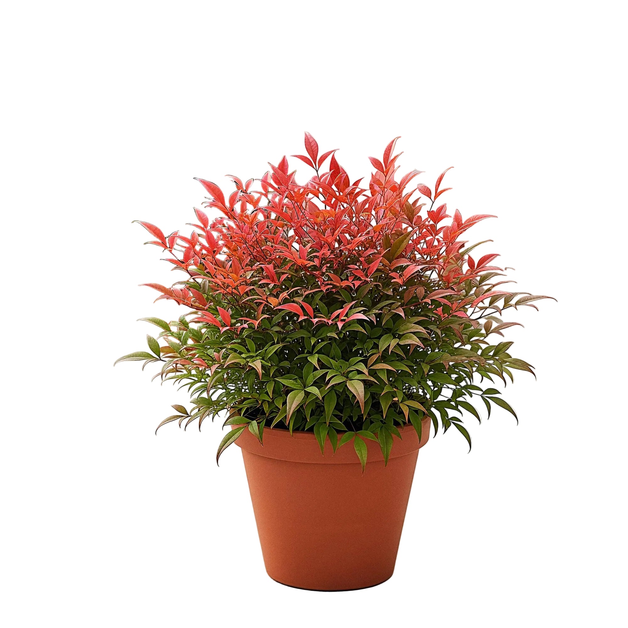 GreenboutiQ - Gartenpflanze - Nandina Obsessed - Rot - 1 Pflanze - Immergrün - Wenig Pflege - Topf 17cm Höhe 45cm
