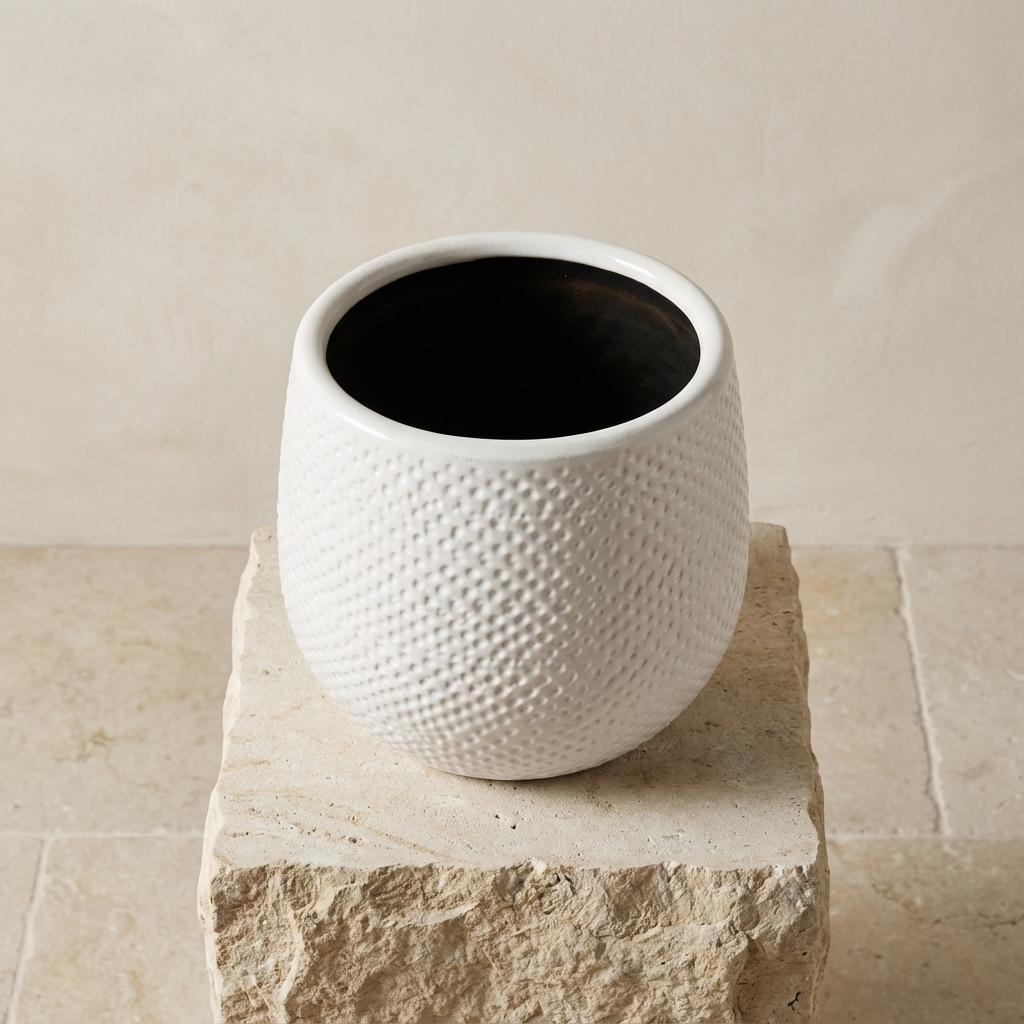 Pot Gabriel rond wit D14