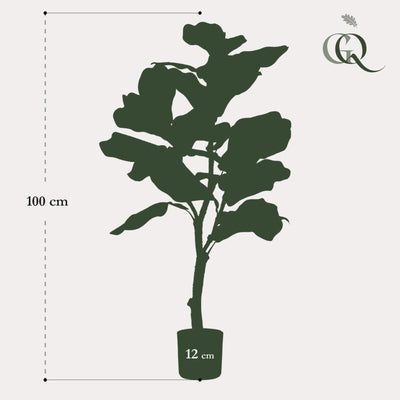 Kunstpflanze Ficus Lyrata Geigenfeige 90cm - Pflegeleicht & Realistisch