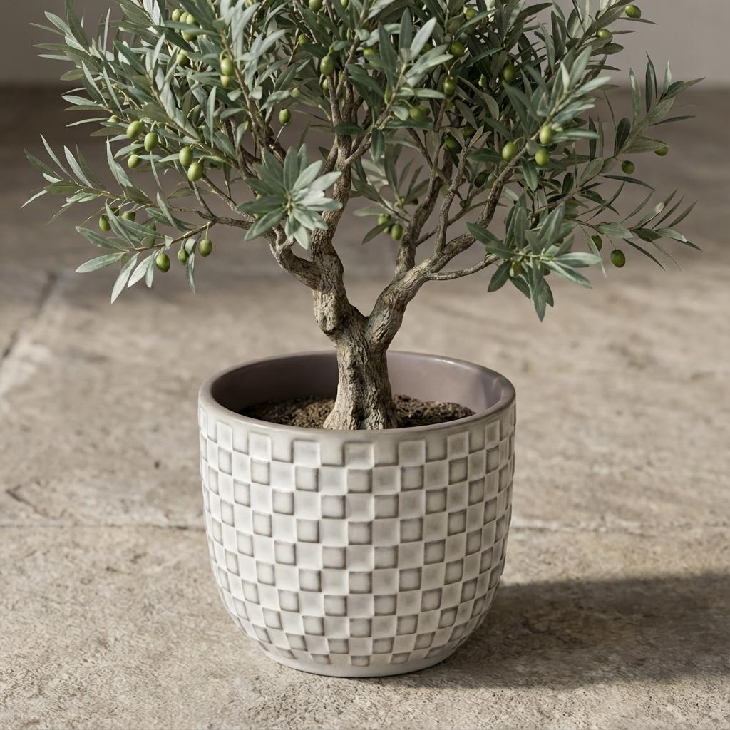 Mini pot relief wit D7