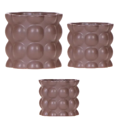 Kolibri Combi-Deal: 3 Braun Cotton Cachepots 6-12cm for Orchids