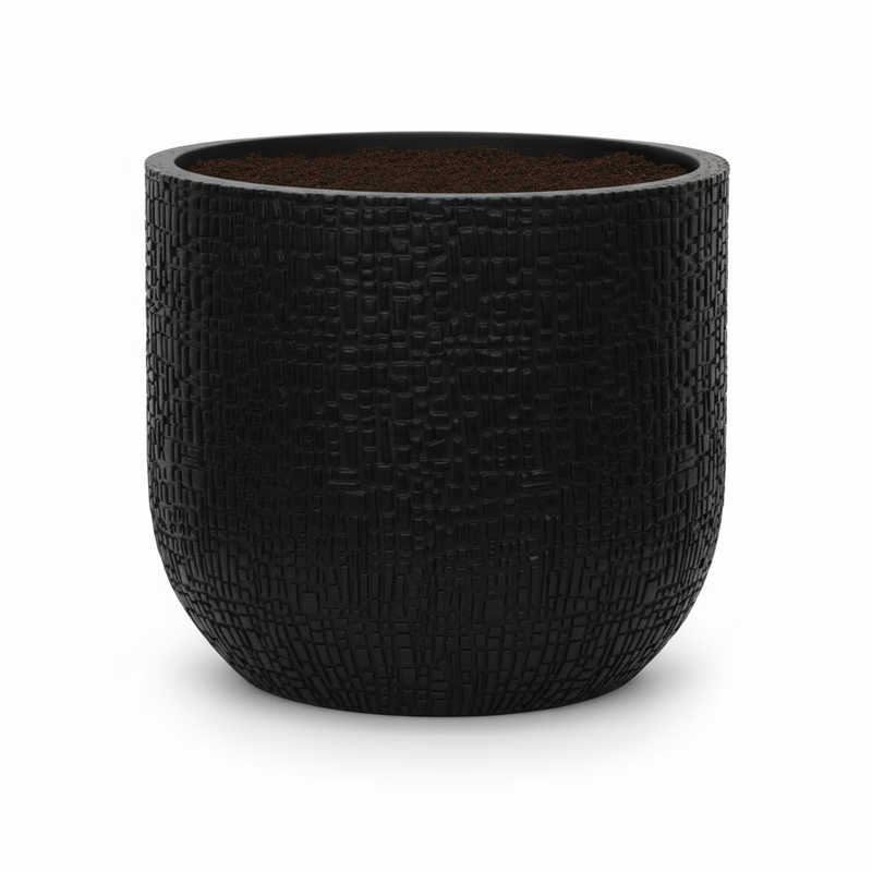 Capi Topf Schale Skin Antraciet D17cm H15cm - Moderner Pflanztopf