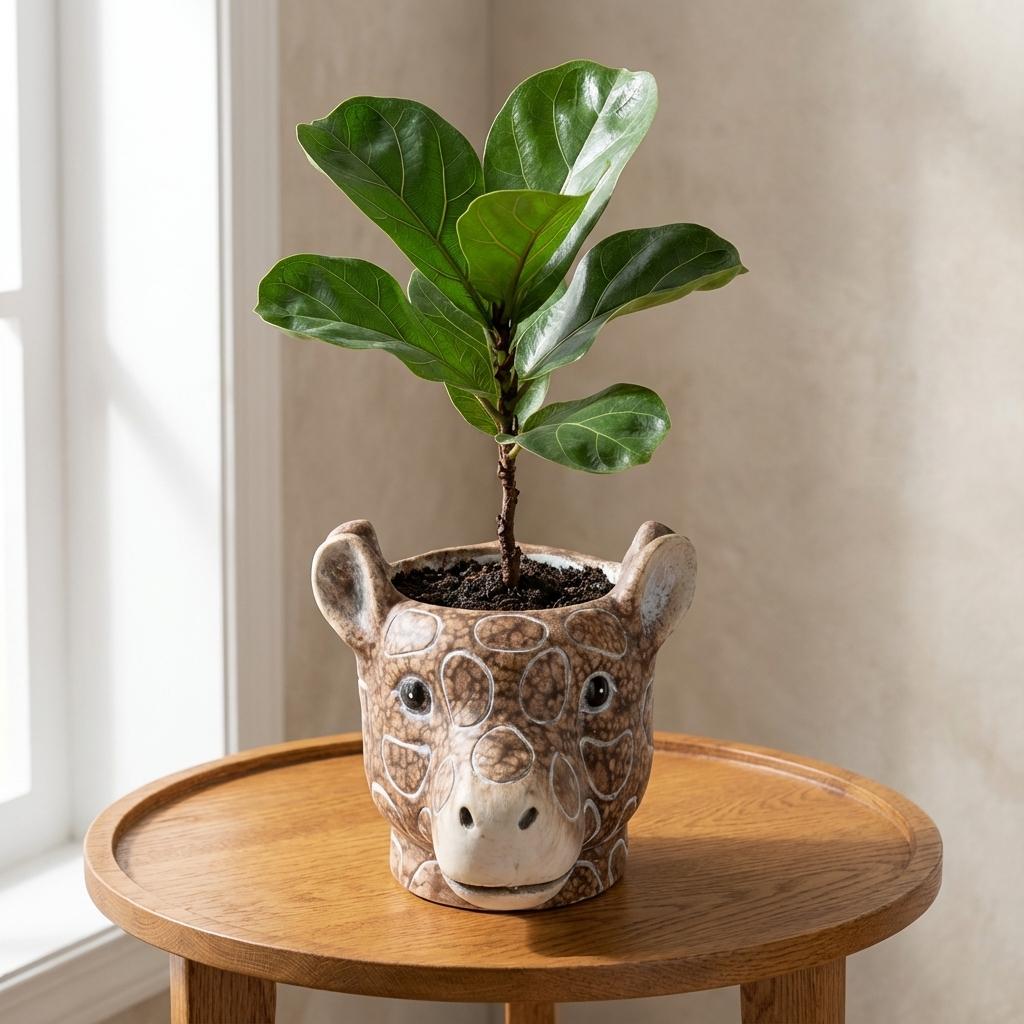 Planter Giraf D11/14x11cm - Braun - D11/14x11cm