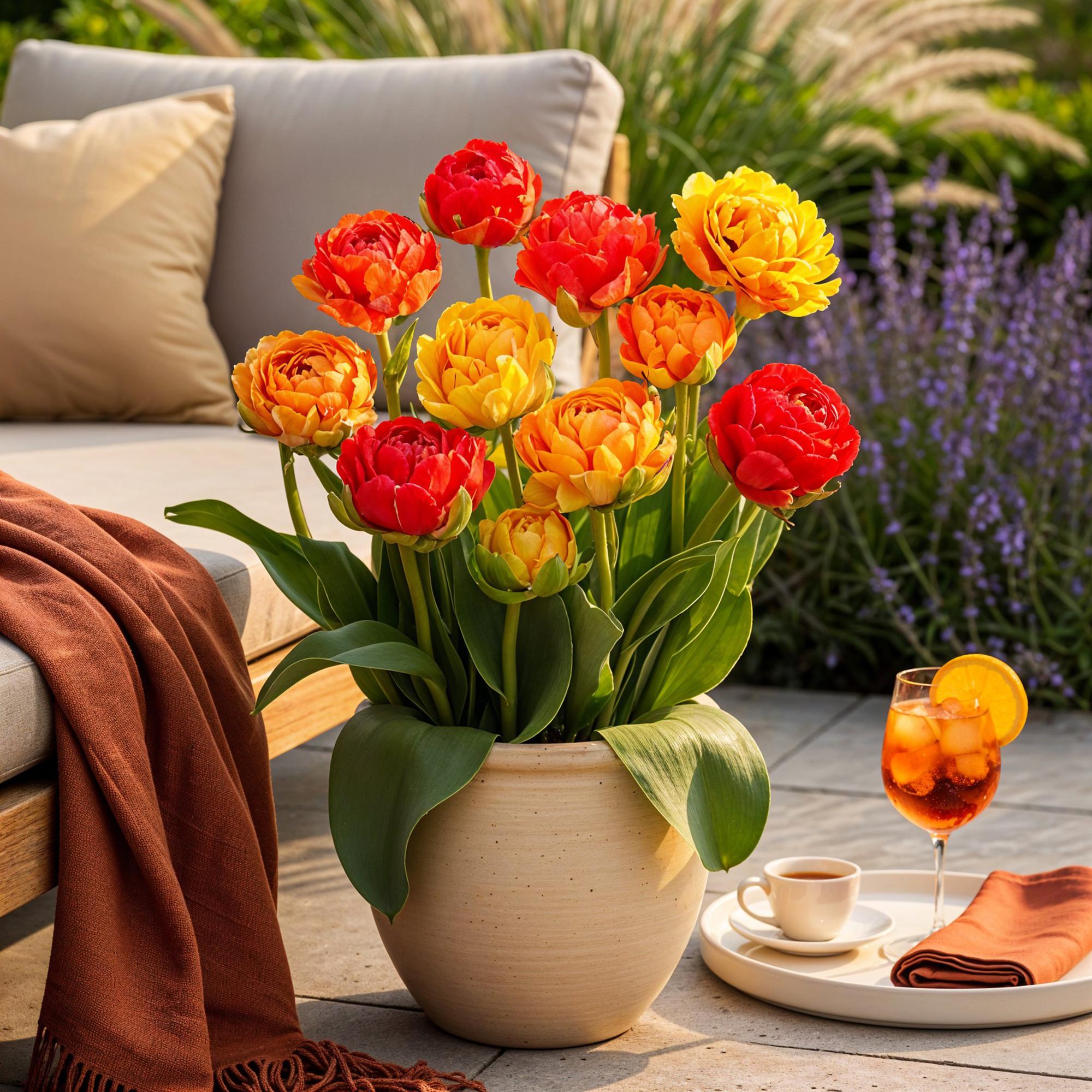 GreenboutiQ - Blumenzwiebeln - Tulp Gudoshnik Double -Bulbs Hardy Perennial - Doppelblütig - 12 Stück - Zwiebelgröße 11/12 - XXL Pack