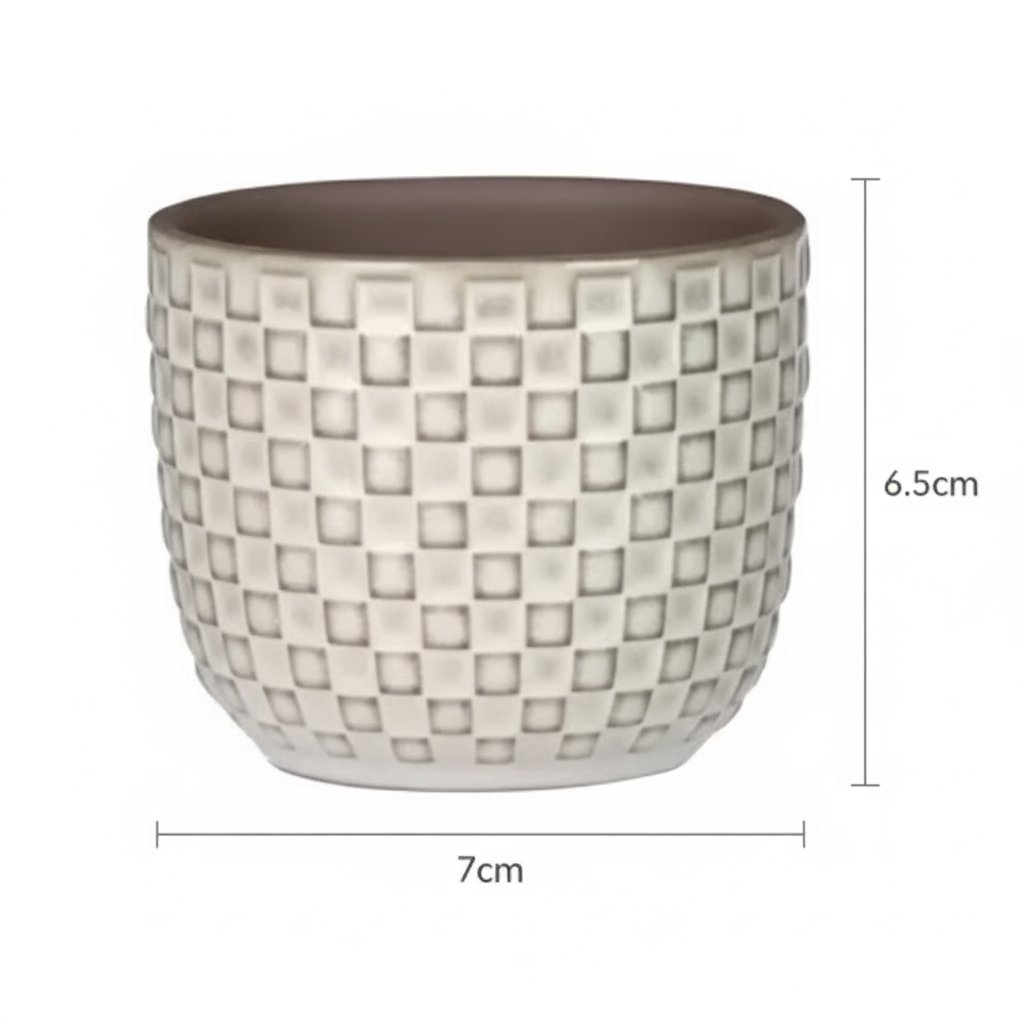 Mini pot relief wit D7