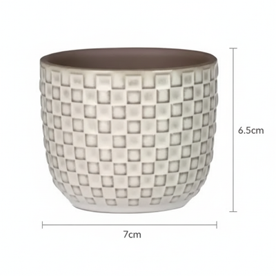Mini-Pot Relief White D7: Charming with a Raised Pattern