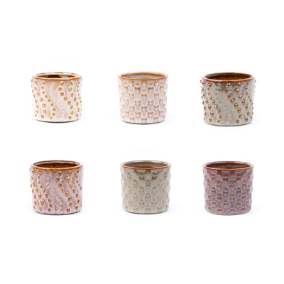 Mini Ceramic Pots Set Madrid (6 pieces) D7.2 H6.3 cm