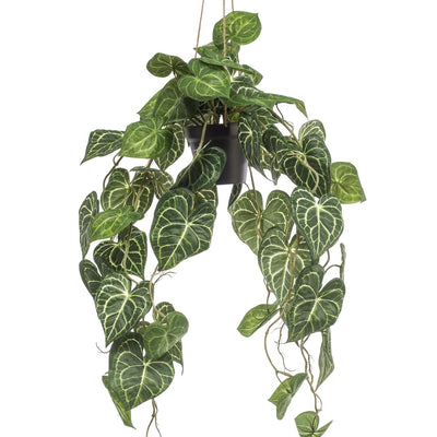 Kunstpflanze Anthurium Clarinervium 80 cm – Dekorative Hängepflanze