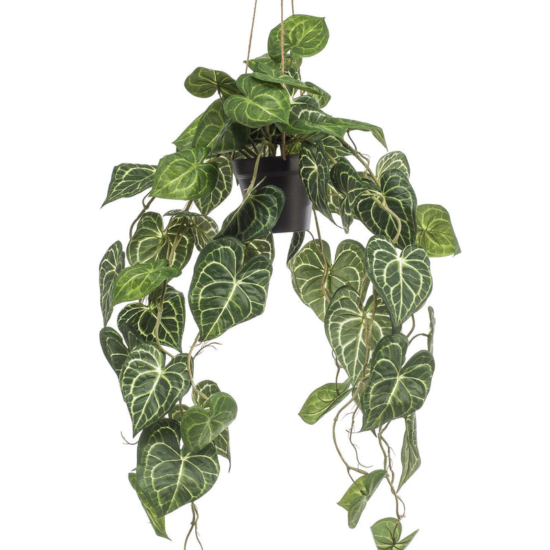 Kunstpflanze Anthurium Clarinervium 80 cm – Dekorative Hängepflanze