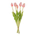 Keramikvase Erdbeer-Mädchen mit 10 pinken Real-Touch Tulpen Bild 4