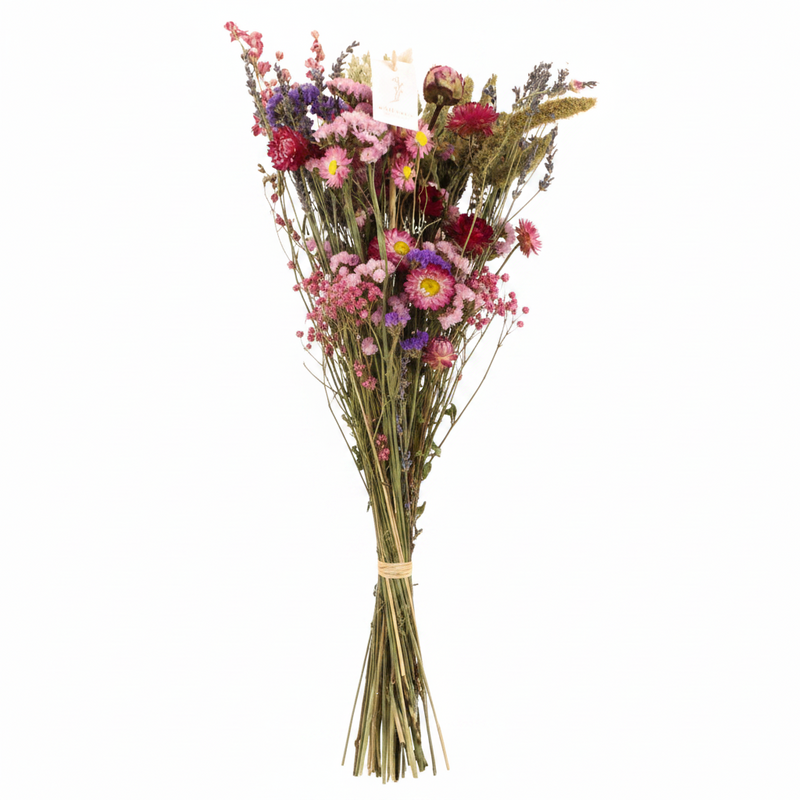 Trockenblumen Feldblumenstrauß Rosa - Ø25cm, H:60cm
