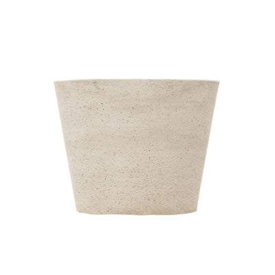 Pot Beige Washed L - 58x50cm with elegant leaf decoration