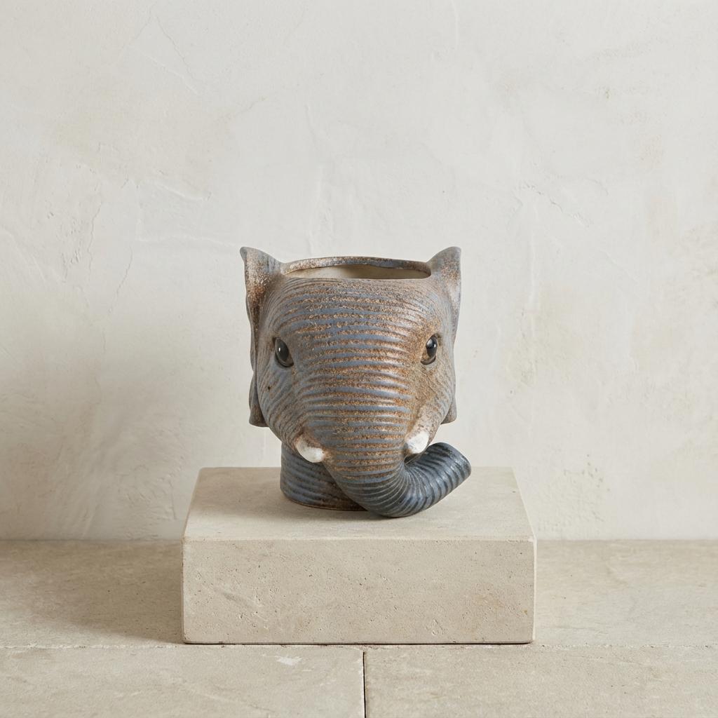 Planter Olifant D11/12x10cm - Grau - D11/12x10cm
