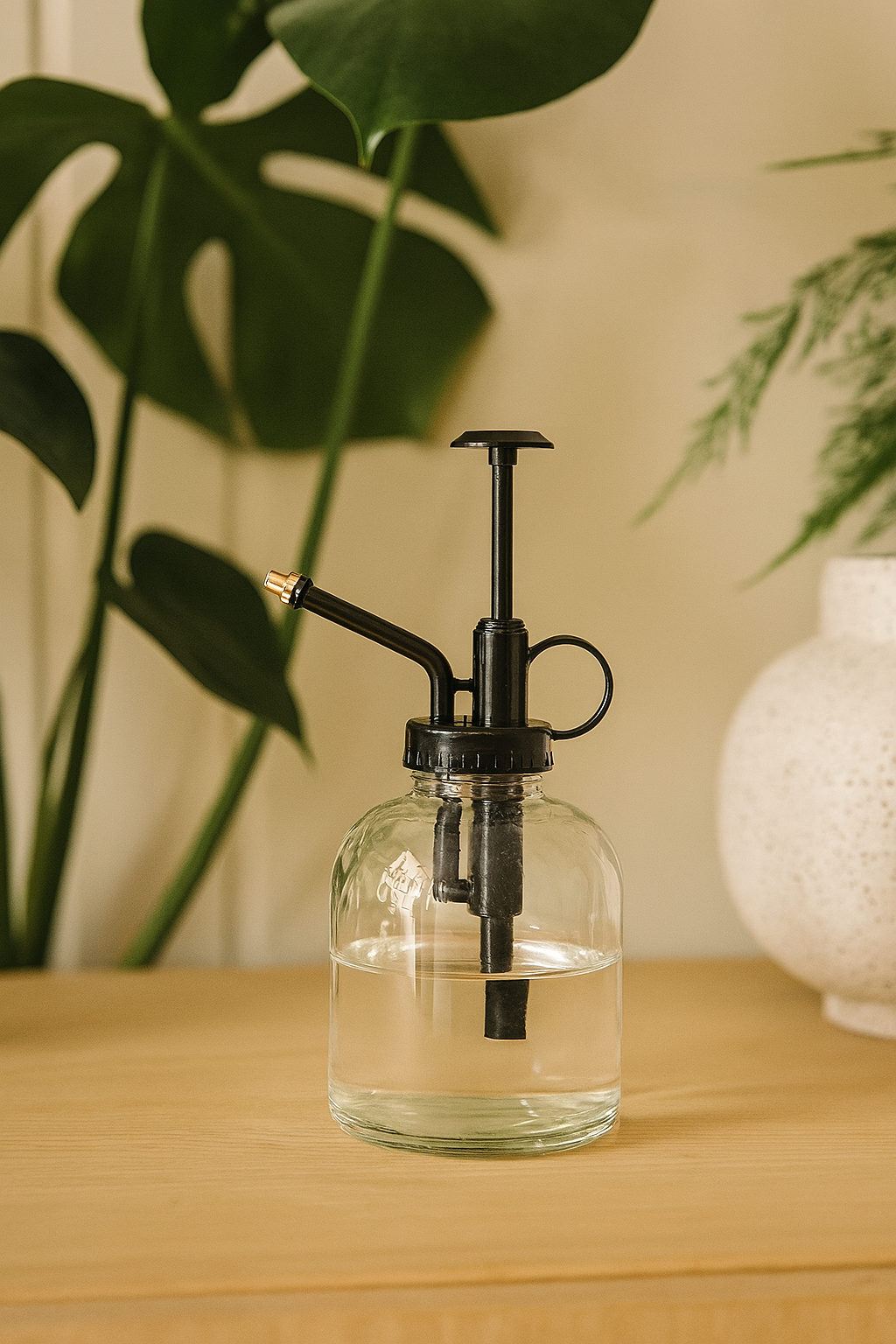 Plantenspuit - Glas helder met zwart - 300 ml