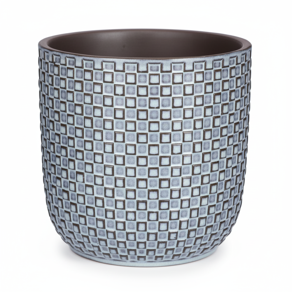 Mini pot relief blauw D7