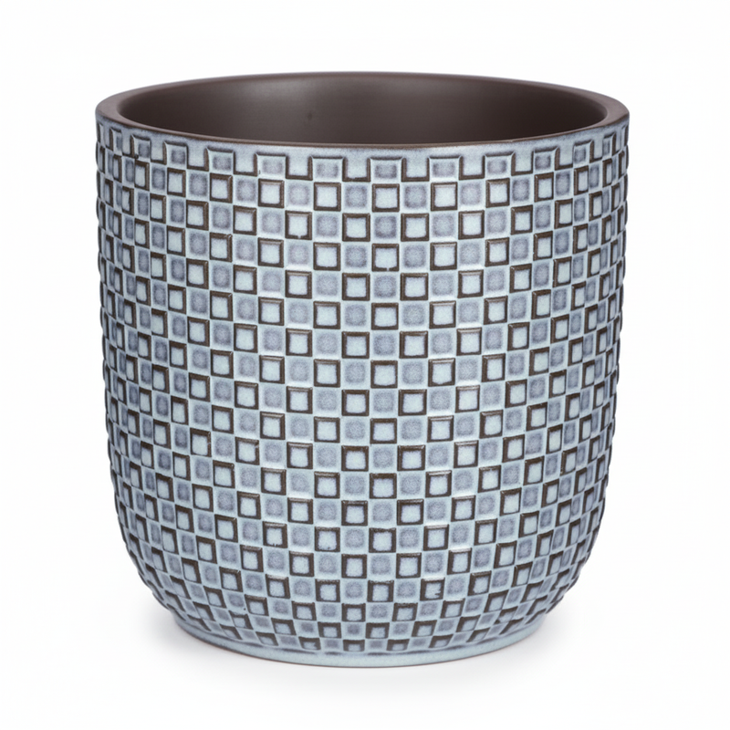 Mini Topf Relief blau D7 – Charmante Deko für Ihre Pflanzen