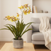 Künstliche Orchidee Gelb/Braun, 45cm – Langlebig & Pflegeleicht Bild 4