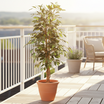 Künstliche Ficus Benjamina 130cm – Tropisches Flair ohne Pflege