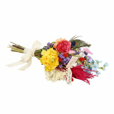Getrocknete Blumen & Seide - Sommerparty Deko, 4 Sträuße, 55cm