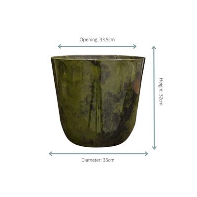 Topf Palermo Marmor grün D35 x H32