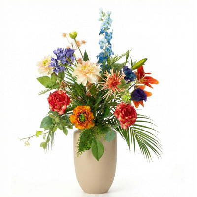 Kunstblumenstrauß Colorful Bloom Deluxe, 70cm, 18 Stiele, Real Touch